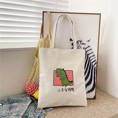 Women's Printed Canvas Shoulder Bag for Shopping