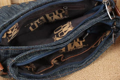 Women Leather Denim Shoulder Crossbody Handbag