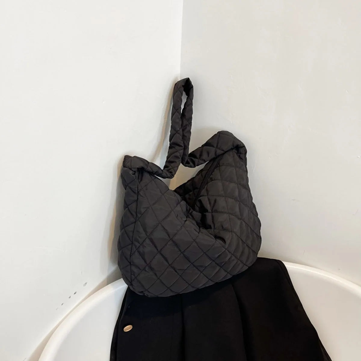Winter Down Tote Bag Large Women's Handbag