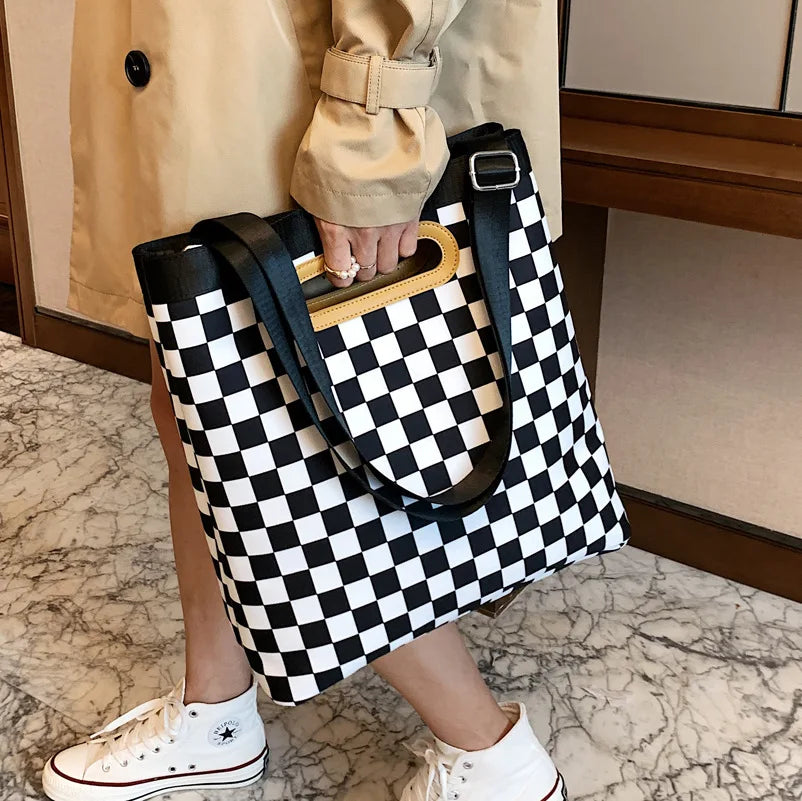 Checkerboard Office Ladies Large Capacity Clutch Bags