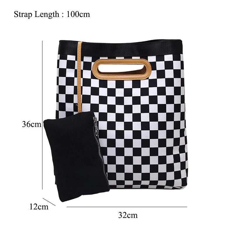 Checkerboard Office Ladies Large Capacity Clutch Bags