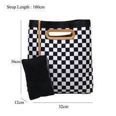 Checkerboard Office Ladies Large Capacity Clutch Bags