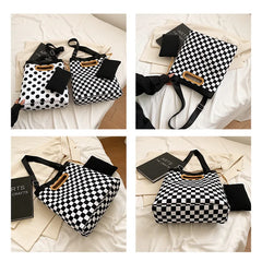 Checkerboard Office Ladies Large Capacity Clutch Bags