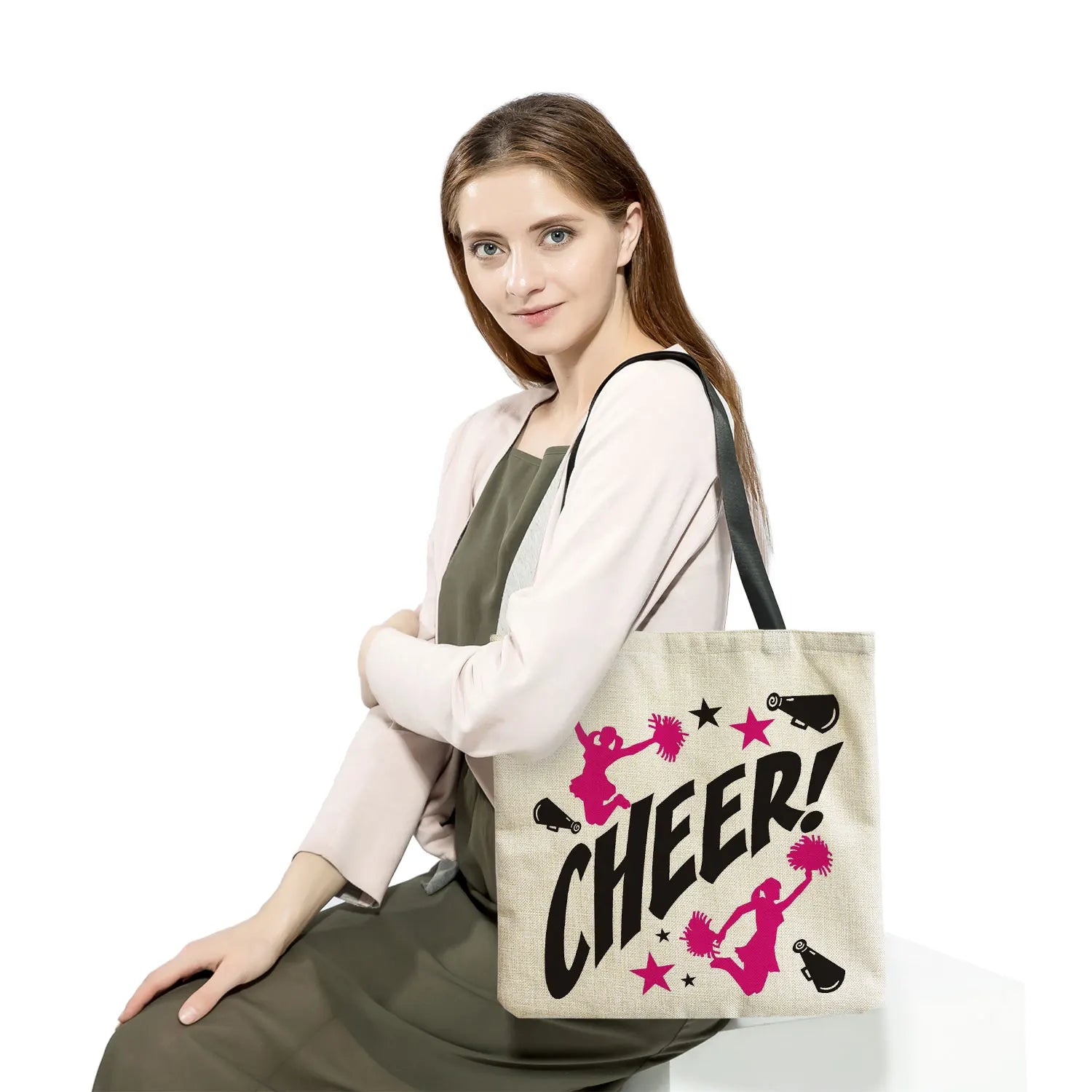 Cheerleading Printed Handbag Eco Reusable Foldable Shopping Bag