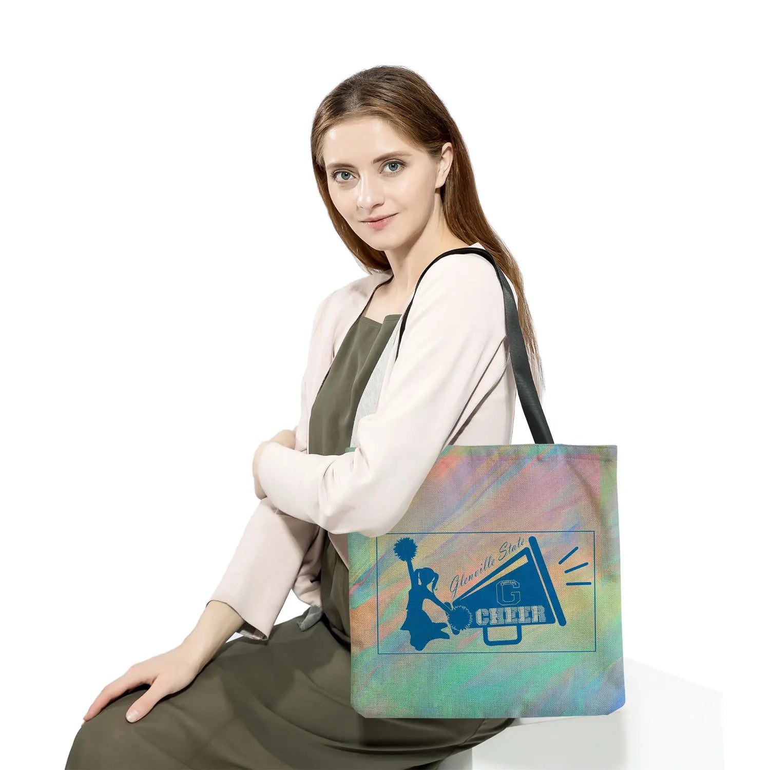 Cheerleading Printed Handbag Eco Reusable Foldable Shopping Bag Preppy Style