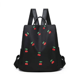 Cherry Printing Women Backpacks Large Capacity Laptop Backpack