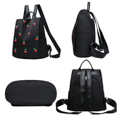 Cherry Printing Women Backpacks Large Capacity Laptop Backpack