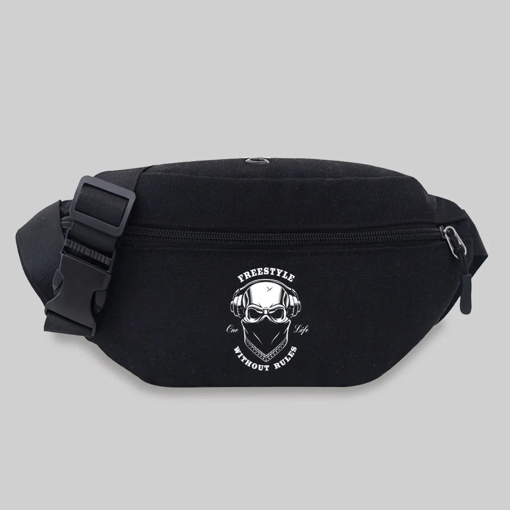 Skull Printing Mini Bag Organizer Waist Bag