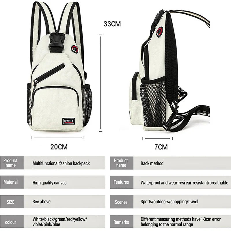 Women's Chest Bag Waterproof Small Backpack Multi-Functional Handbag