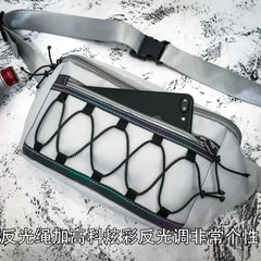 Men's Canvas Waist Bag Reflective Crossbody Pack