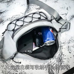 Men's Canvas Waist Bag Reflective Crossbody Pack