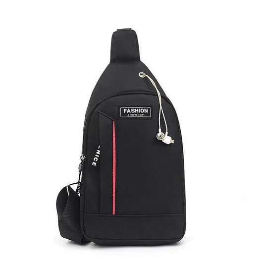 Mens Nylon Canvas Chest Bag Shoulder Messenger Backpack