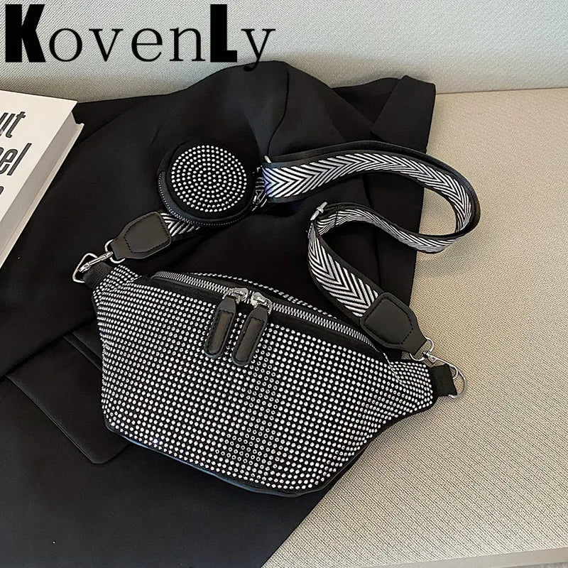 Women's Chest Crossbody Shoulder Bag Rivet Waist Pack Handbag