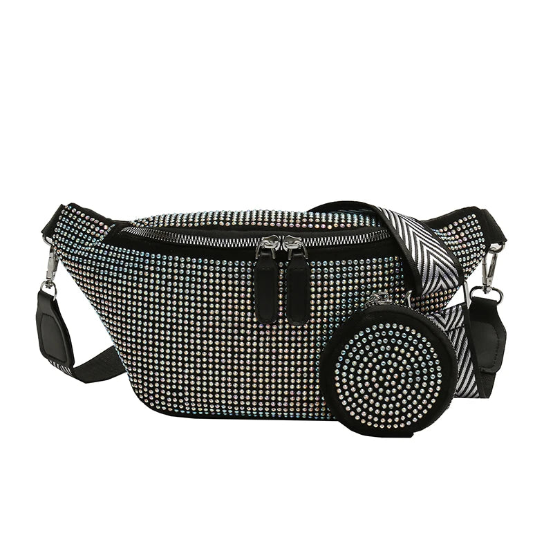 Women's Chest Crossbody Shoulder Bag Rivet Waist Pack Handbag