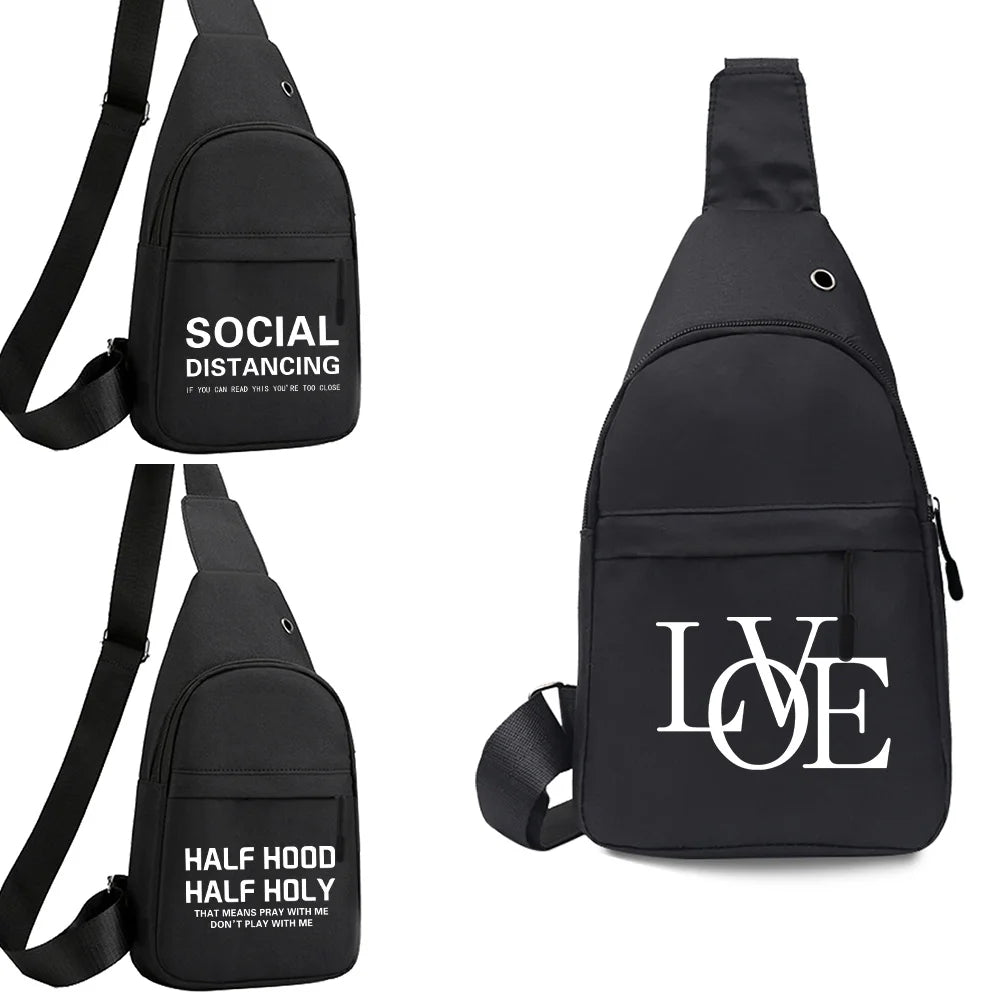Canvas Chest Pack Bags Men Women Fanny Packs Travel Hip Waist Bag