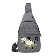 Letter Print Waist Bag Wide Strap Mini Chest Wallet