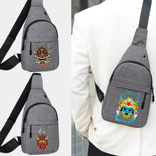 Chest Pack for Men Gym Sports Bag Monster Printing Women Waist Bag
