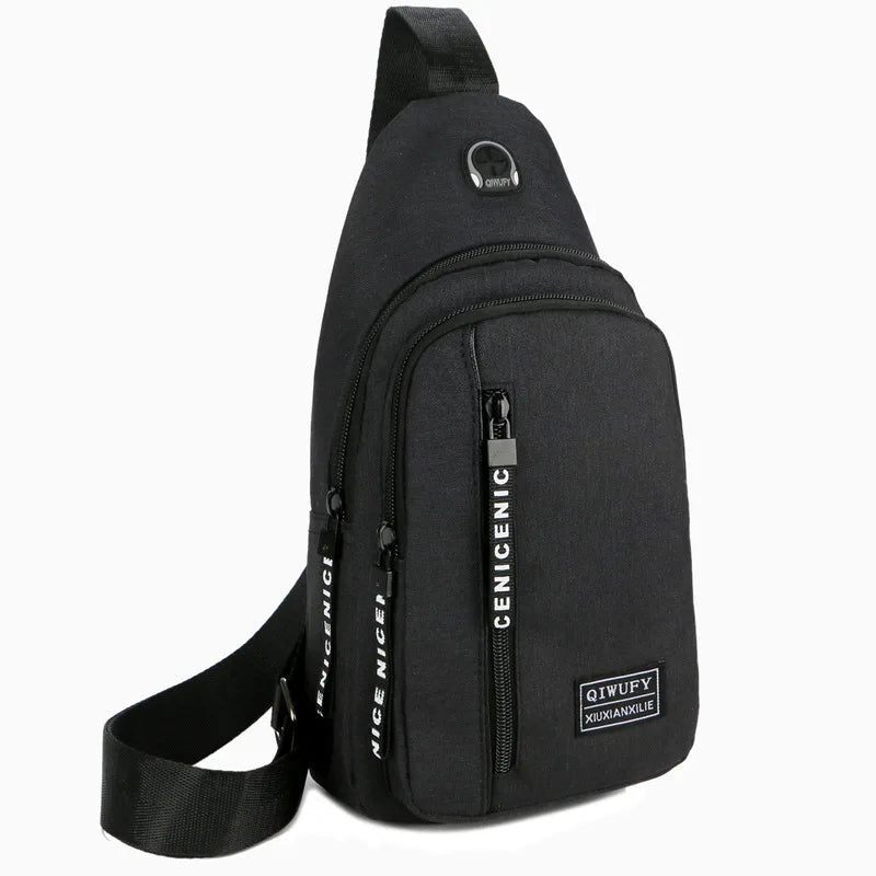 Canvas Crossbody Shoulder Bag Chest Pack Casual 7502 17X8X26cm