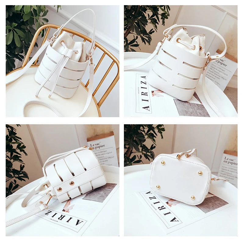 Mini Drawstring Bucket Bag for Women Shoulder Travel