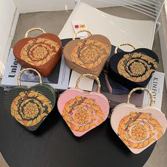 Heart Shape Party Clutch Evening Bag Purses Chain Shoulder Bag