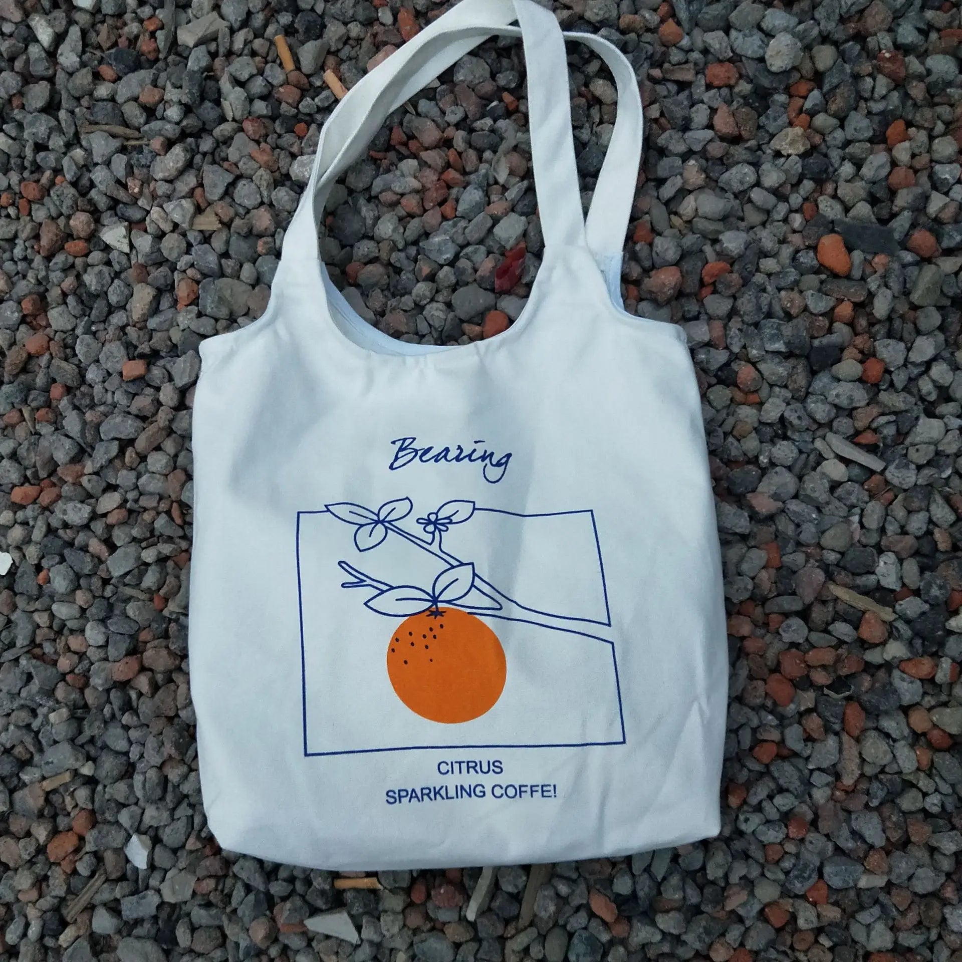 Orange Canvas Bag Artistic Vest Type Ins Portable Shoulder Bag