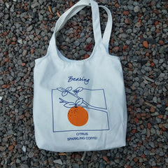 Orange Canvas Bag Artistic Vest Type Ins Portable Shoulder Bag