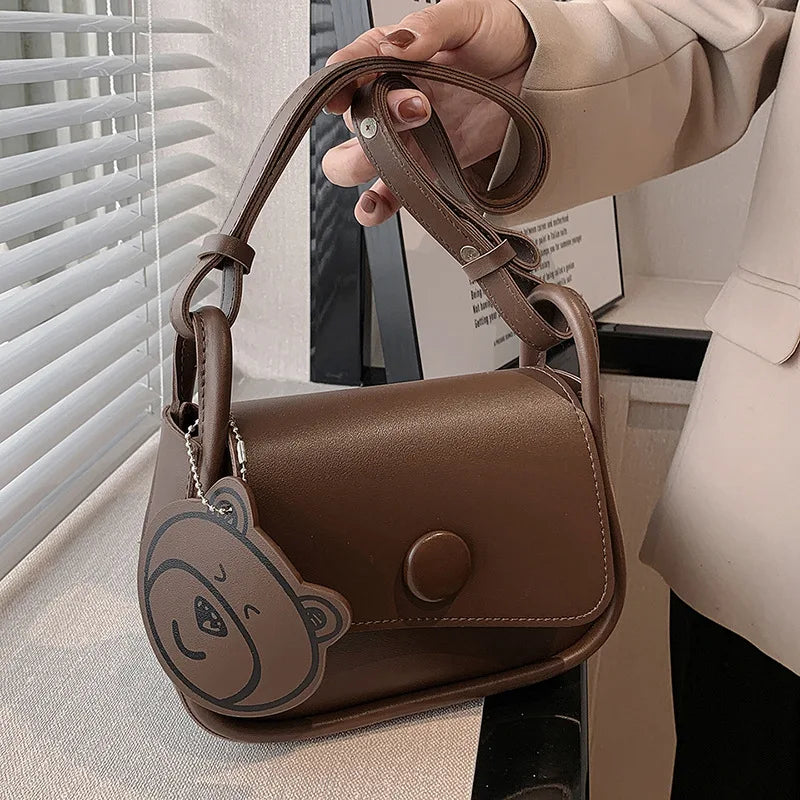 Flap Shoulder Bag PU Leather Clutch Crossbody Purse