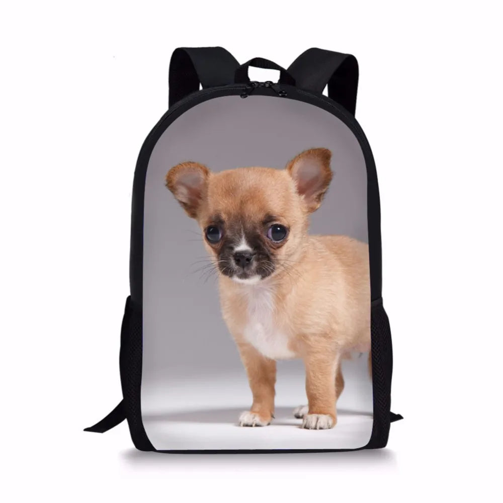 Chihuahua Dog School Backpack for Teens