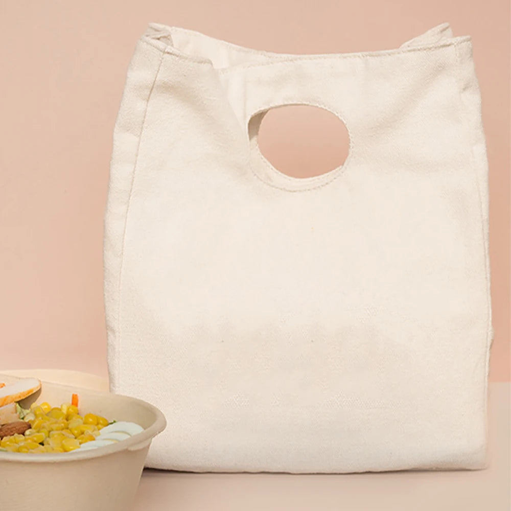 Child Canvas Thermal Lunch Bag Picnic Food Cooler Bags