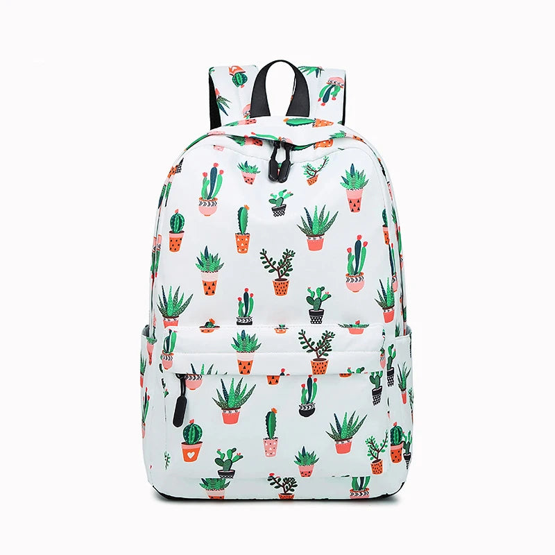 Printed Nylon Kids School Backpack - Large Capacity