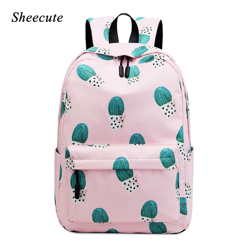 Printed Nylon Kids School Backpack - Large Capacity