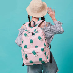 Printed Nylon Kids School Backpack - Large Capacity