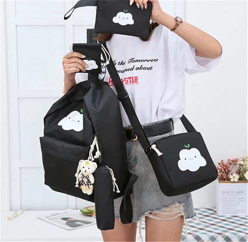 Kids School Bags Backpack Cloud Cartoon Set Schoolbag