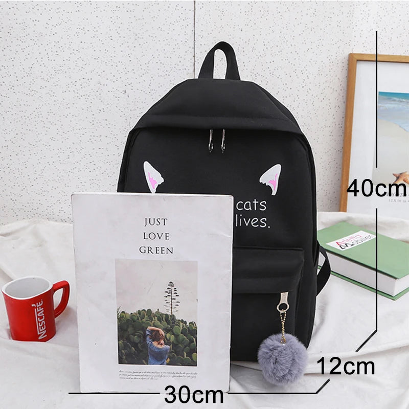 Girls School Backpack Kids 3pcs/set Letters Printing Women Bags