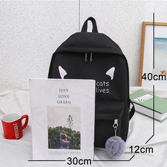 Girls School Backpack Kids 3pcs/set Letters Printing Women Bags