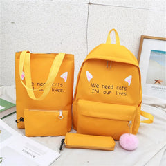 Girls School Backpack Kids 3pcs/set Letters Printing Women Bags