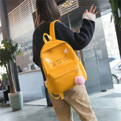 Girls School Backpack Kids 3pcs/set Letters Printing Women Bags
