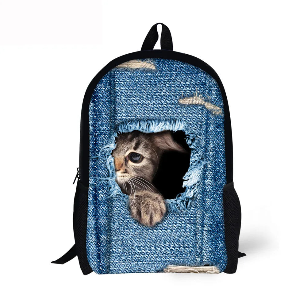 Kids Cartoon Backpack for Boys Girls Children Cats Kindergarten School Bag