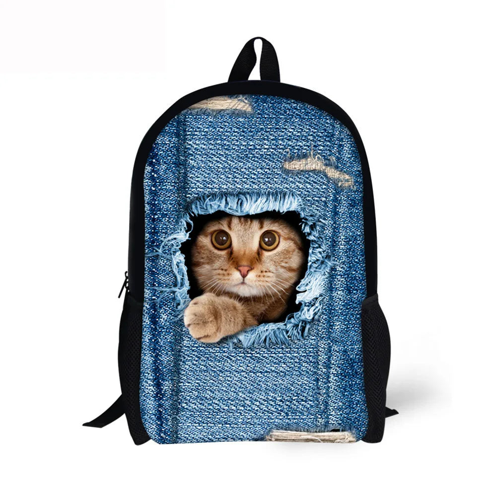 Kids Cartoon Backpack for Boys Girls Children Cats Kindergarten School Bag