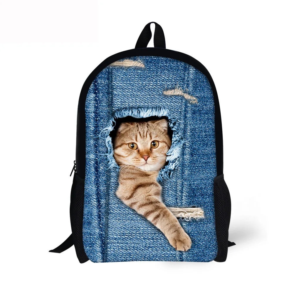 Kids Cartoon Backpack for Boys Girls Children Cats Kindergarten School Bag