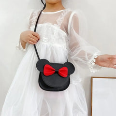 Kids Crossbody Shoulder Bag Cartoon Mini Leather Package Lovely Bowknot Gift