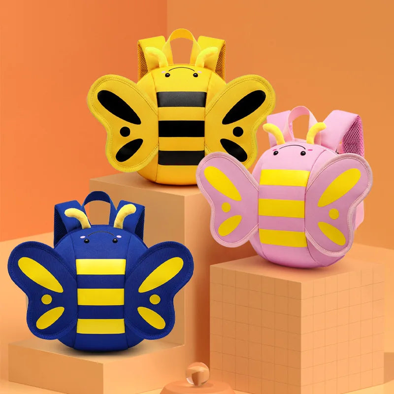 Bee-shaped Kids Backpack with Wide Shoulder Strap