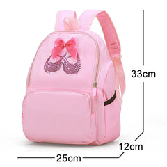 Girls Sequin Bow Latin Ballet Dance Bag School Backpack