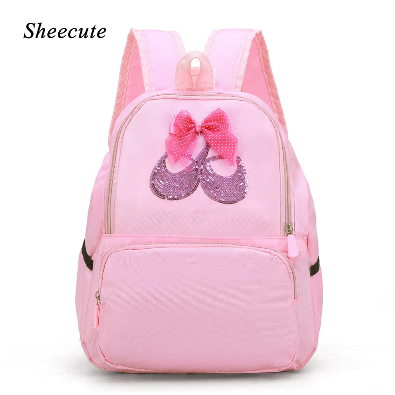 Kids Dance Bag Sequin Bow Latin Ballet Girl Backpack Girls Bag