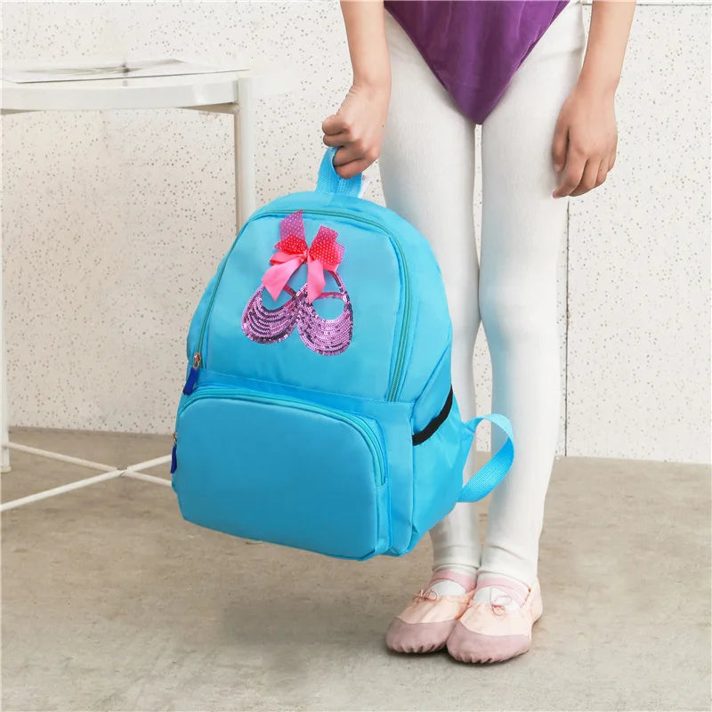 Kids Dance Bag Sequin Bow Latin Ballet Girl Backpack Girls Bag