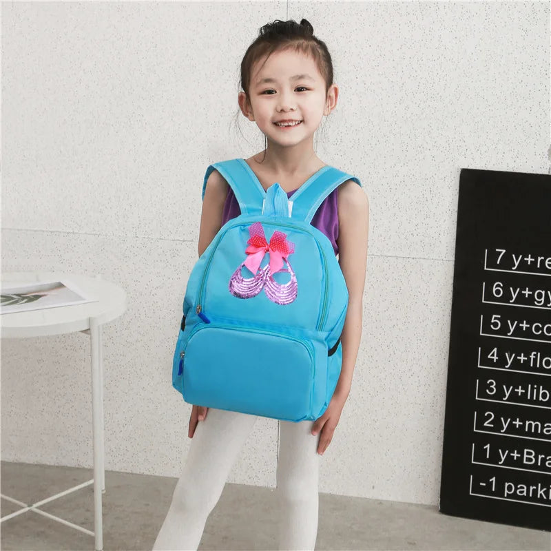 Kids Dance Bag Sequin Bow Latin Ballet Girl Backpack Girls Bag