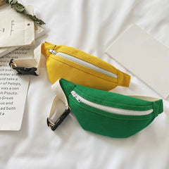 Canvas Kids Fanny Pack Waist Belt Purse for Outdoor Traveling