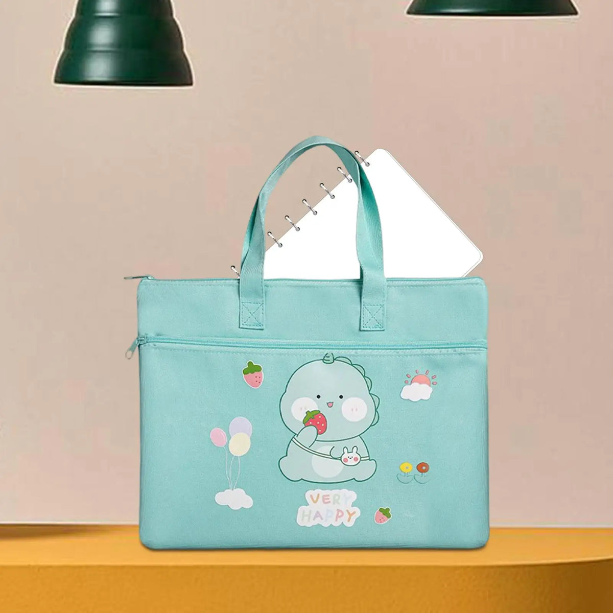 Children File Bag Double Layered Waterproof Organizer Lightweight