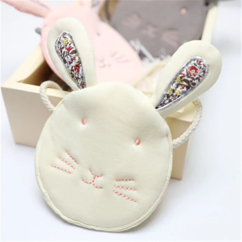 Kids Coin Purse Bag Hobos Mini Small Cotton Fabric Cartoon Rabbit Solid