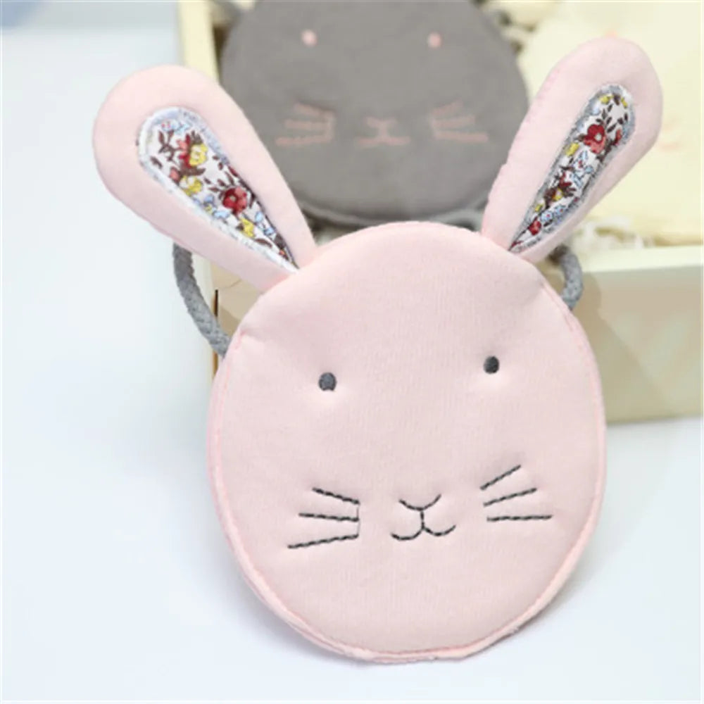 Kids Coin Purse Bag Hobos Mini Small Cotton Fabric Cartoon Rabbit Solid